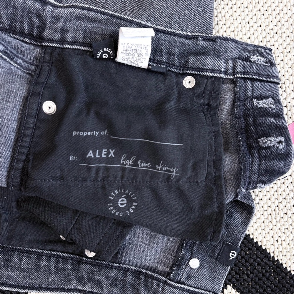 Etica Alex High Rise Skinny Jeans in Sunned Black Size 27 - Picture 12 of 14